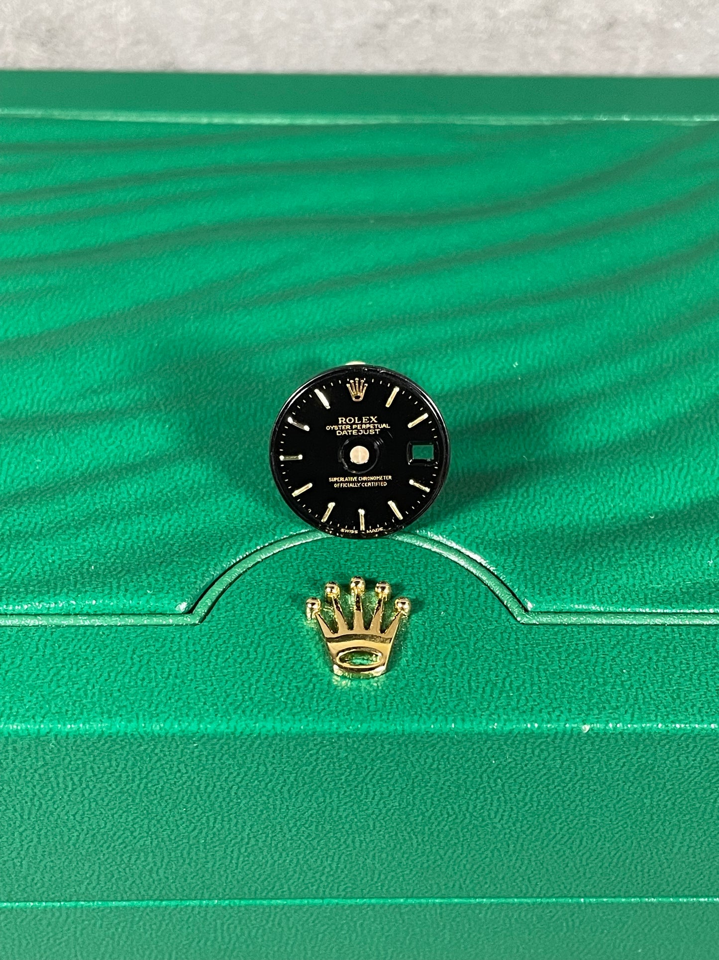 Rolex Dial for ref 69173 Ladies 26mm Datejust-Onyx Raised Gold Batons Swiss Made